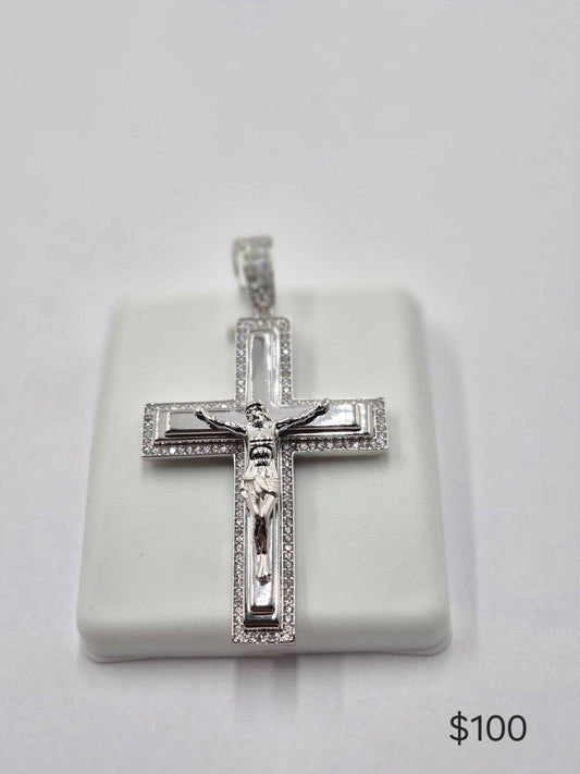 925 Solid Sterling Silver. Crucifix